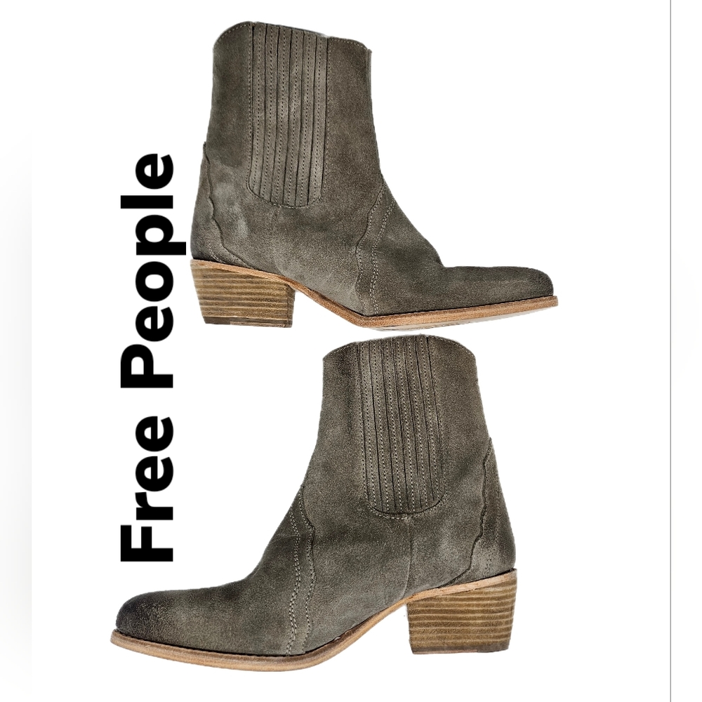 Free People Gray Ankle Boots